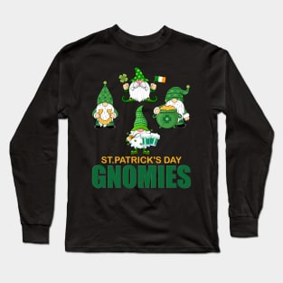 St. Patrick's Day Gnomies, Shamrock, St Paddy's Day, Ireland, Green Beer, Four Leaf Clover, Beer, Leprechaun, Irish Pride, Lucky, St Patrick's Day Gift Idea Long Sleeve T-Shirt